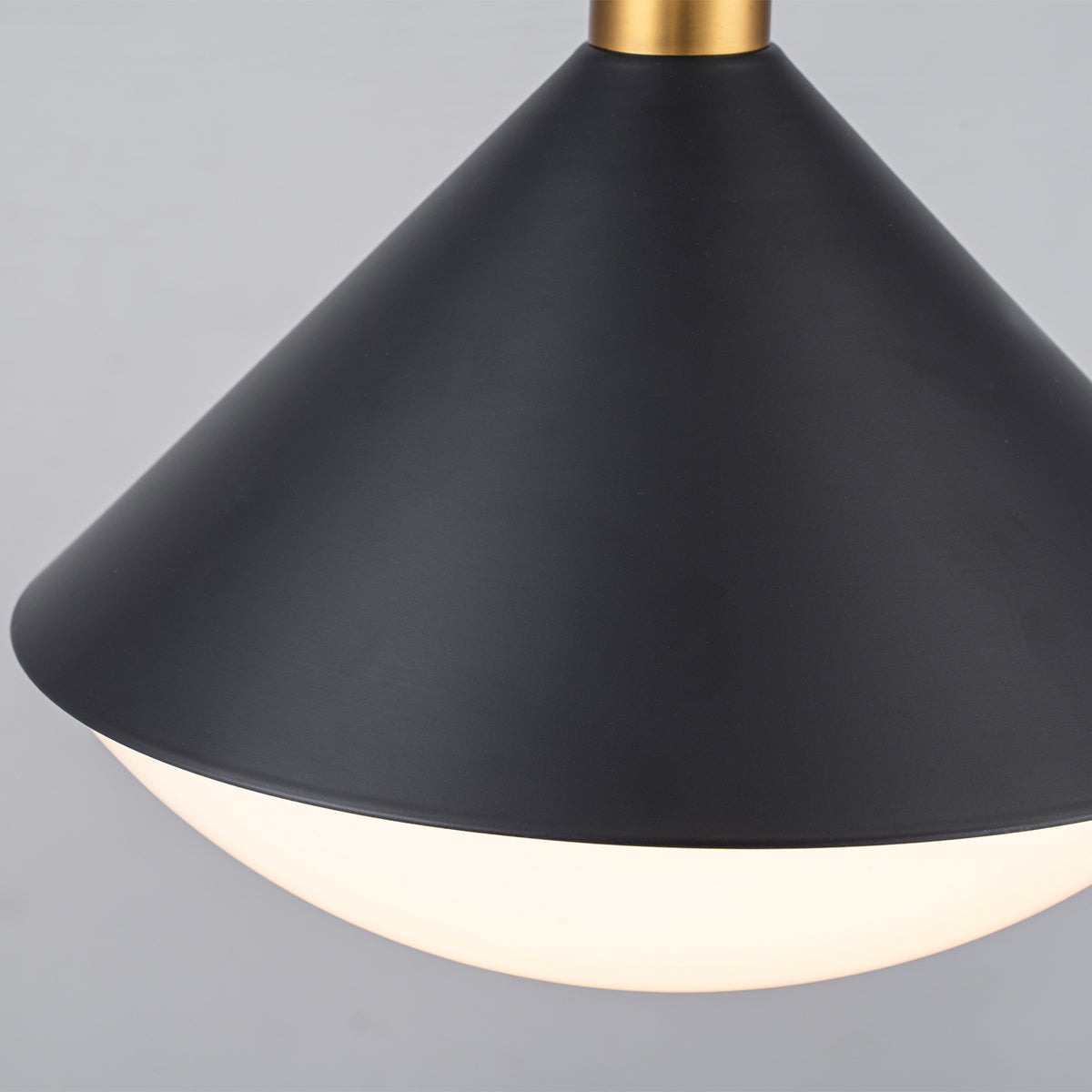 Single Light Black Cone Metal Pendant with Frosted White Glass Shade - product image 11 | Zenvolit