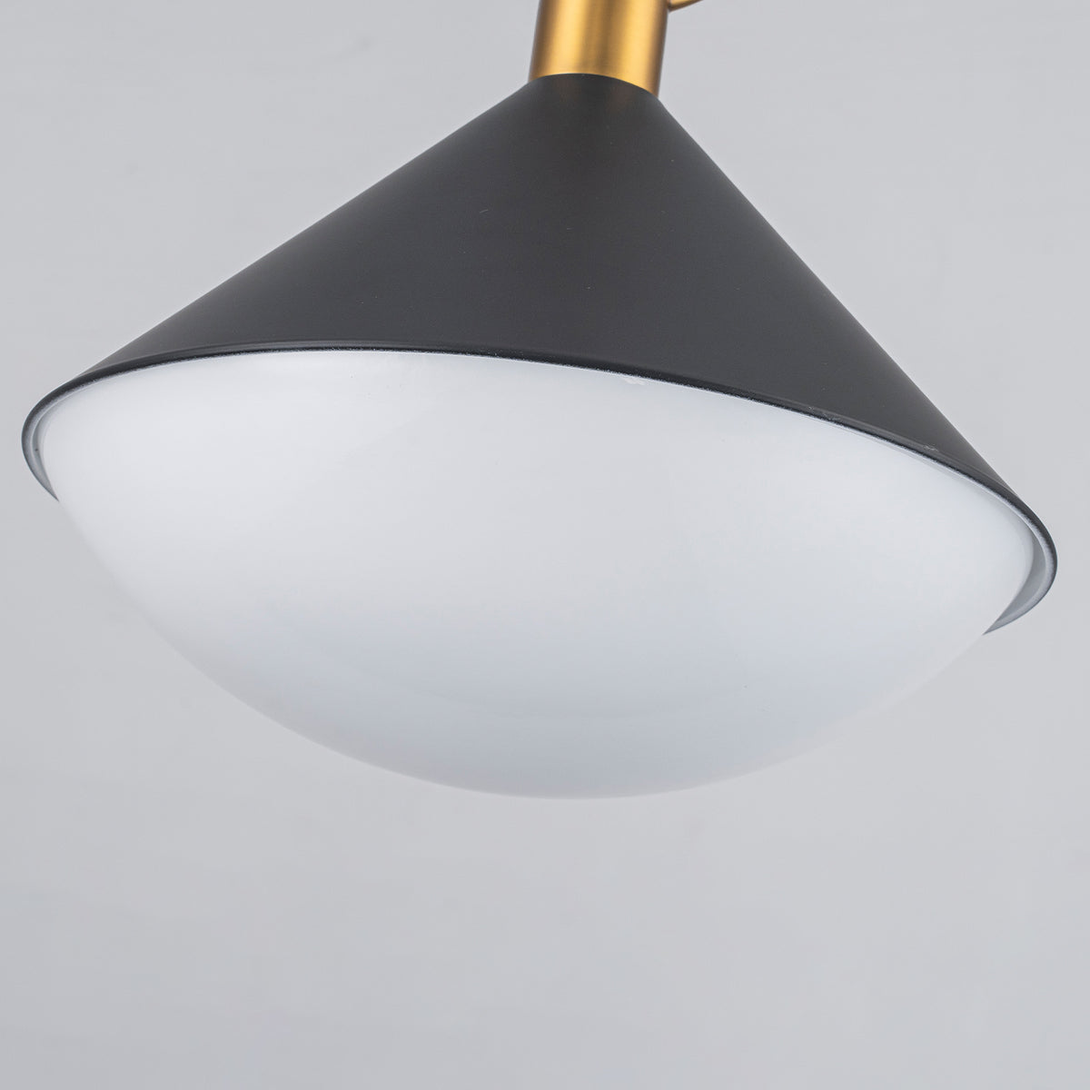 Single Light Black Cone Metal Pendant with Frosted White Glass Shade - product image 12 | Zenvolit