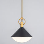 Single Light Black Cone Metal Pendant with Frosted White Glass Shade - product image 13 | Zenvolit