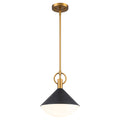 Single Light Black Cone Metal Pendant with Frosted White Glass Shade - product image 15 | Zenvolit