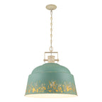 3-Light Industrial Pendant Light with Blue Distressed Metal Dome Shade - product image 2 | Zenvolit
