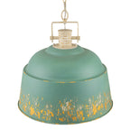 3-Light Industrial Pendant Light with Blue Distressed Metal Dome Shade - product image 3 | Zenvolit