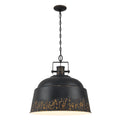 3-Light Farmhouse Pendant Light with Black Distressed Gold Metal Dome Shade - product image 2 | Zenvolit