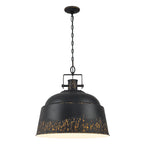 3-Light Farmhouse Pendant Light with Black Distressed Gold Metal Dome Shade - product image 2 | Zenvolit
