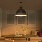 3-Light Farmhouse Pendant Light with Black Distressed Gold Metal Dome Shade - product image 7 | Zenvolit