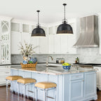 3-Light Farmhouse Pendant Light with Black Distressed Gold Metal Dome Shade - product image 10 | Zenvolit
