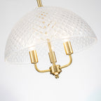 Brushed Gold 3-Light Pendant Light with Half-Dome Grid Shade Dining - product image 10 | Zenvolit