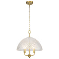 Brushed Gold 3-Light Pendant Light with Half-Dome Grid Shade Dining - product image 14 | Zenvolit