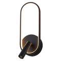 Modern Black LED Wall Sconce Oval Ring & Adjustable Spotlight Dimmable - product image 14 | Zenvolit