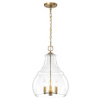 3-Light Pendant Light Clear Glass Shade Dining Island Entryway Foyer