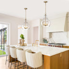 3-Light Pendant Light Clear Glass Shade Dining Island Entryway Foyer