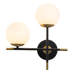 2-Light Wall Sconce White Frosted Glass Globe Bathroom Hallway - product image 1 | Zenvolit