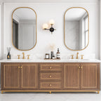 2-Light Wall Sconce White Frosted Glass Globe Bathroom Hallway