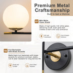 2-Light Wall Sconce White Frosted Glass Globe Bathroom Hallway