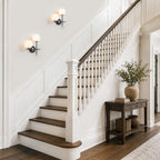 2-Light Wall Sconce White Frosted Glass Globe Bathroom Hallway