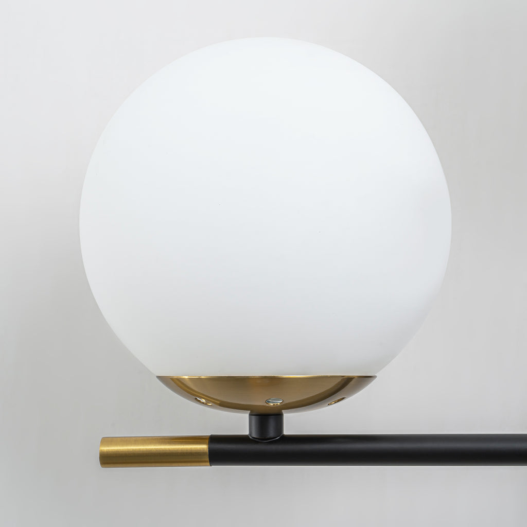2-Light Wall Sconce White Frosted Glass Globe Bathroom Hallway
