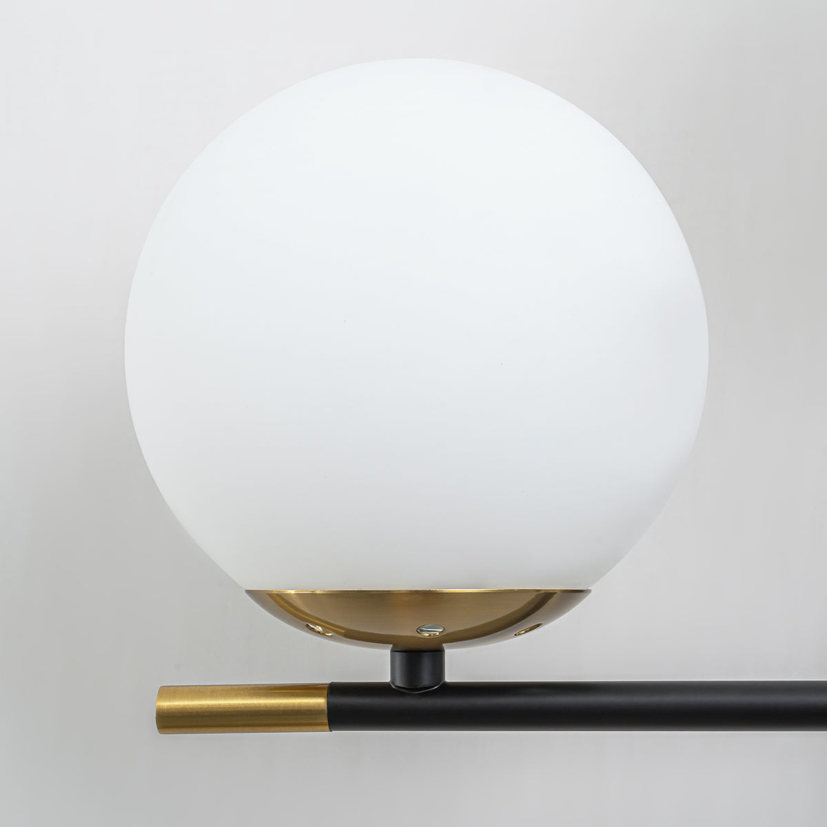 2-Light Wall Sconce White Frosted Glass Globe Bathroom Hallway