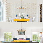 8 Light Chandelier Ribbed Glass Shades Modern Dining Room Pendant Light - product image 1 | Zenvolit