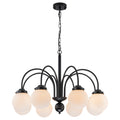 8-Light Black Globe Chandelier Milk Glass Shades Modern Dining Room - product image 1 | Zenvolit