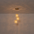 3-Light Modern Gold Pendant Light Crystal Hanging Chandelier Kitchen