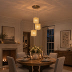 3-Light Modern Gold Pendant Light Crystal Hanging Chandelier Kitchen