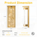 Brushed Gold LED Wall Sconce Hexagonal Clouded Glass Panel Dimmable - product image 5 | Zenvolit