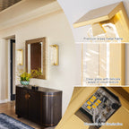 Brushed Gold LED Wall Sconce Hexagonal Clouded Glass Panel Dimmable - product image 7 | Zenvolit