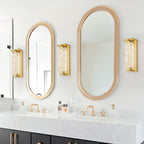 Brushed Gold LED Wall Sconce Hexagonal Clouded Glass Panel Dimmable - product image 9 | Zenvolit