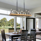 18-Light Linear Chandelier Farmhouse Candle Kitchen Island Light - product image 2 | Zenvolit