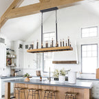 18-Light Linear Chandelier Farmhouse Candle Kitchen Island Light - product image 5 | Zenvolit