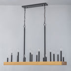 18-Light Linear Chandelier Farmhouse Candle Kitchen Island Light - product image 9 | Zenvolit