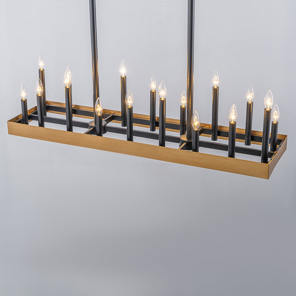 18-Light Linear Chandelier Farmhouse Candle Kitchen Island Light - product image 10 | Zenvolit