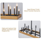 18-Light Linear Chandelier Farmhouse Candle Kitchen Island Light - product image 11 | Zenvolit