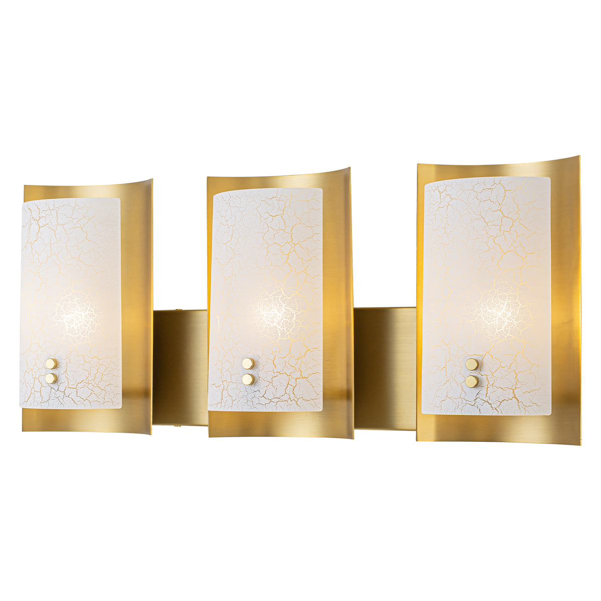 3-Light Modern Gold Wall Sconce Crackle Glass Shades Industrial - product image 15 | Zenvolit