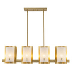 8-Light Gold Linear Chandelier Crackle Glass Pendant Light Kitchen - product image 9 | Zenvolit