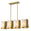 8-Light Gold Linear Chandelier Crackle Glass Pendant Light Kitchen - product image 13 | Zenvolit