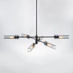 6-Light Modern Branch Chandelier 2-in-1 Curved Smoke Glass Panels - product image 3 | Zenvolit