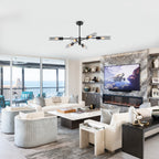 6-Light Modern Branch Chandelier 2-in-1 Curved Smoke Glass Panels - product image 12 | Zenvolit