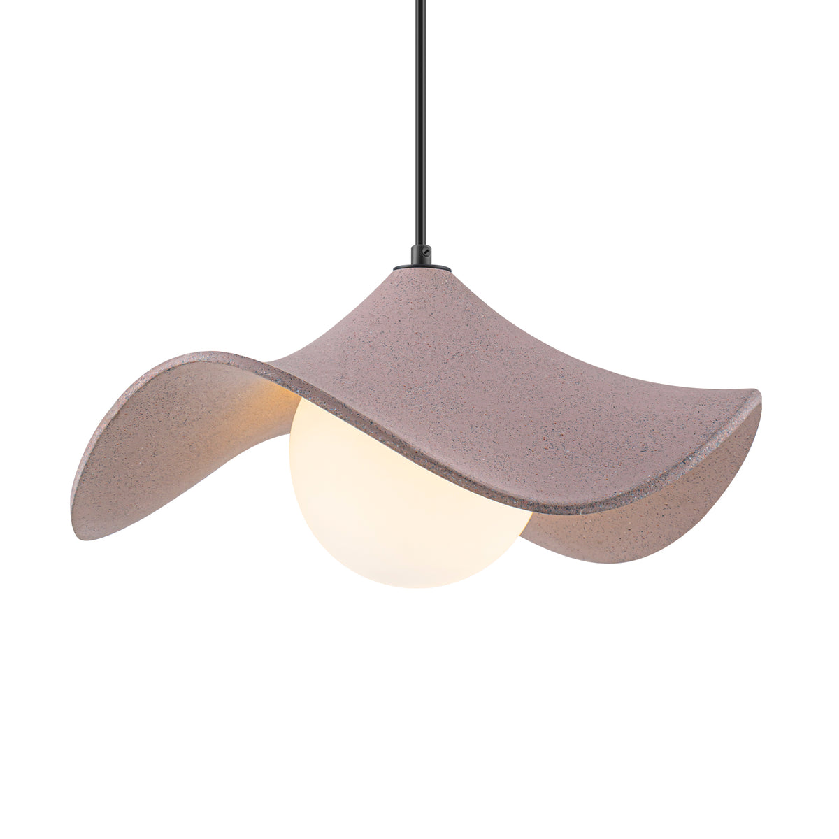 Modern Pink Resin Hat Pendant Light with Opal Glass Globe Adjustable - product image 3 | Zenvolit