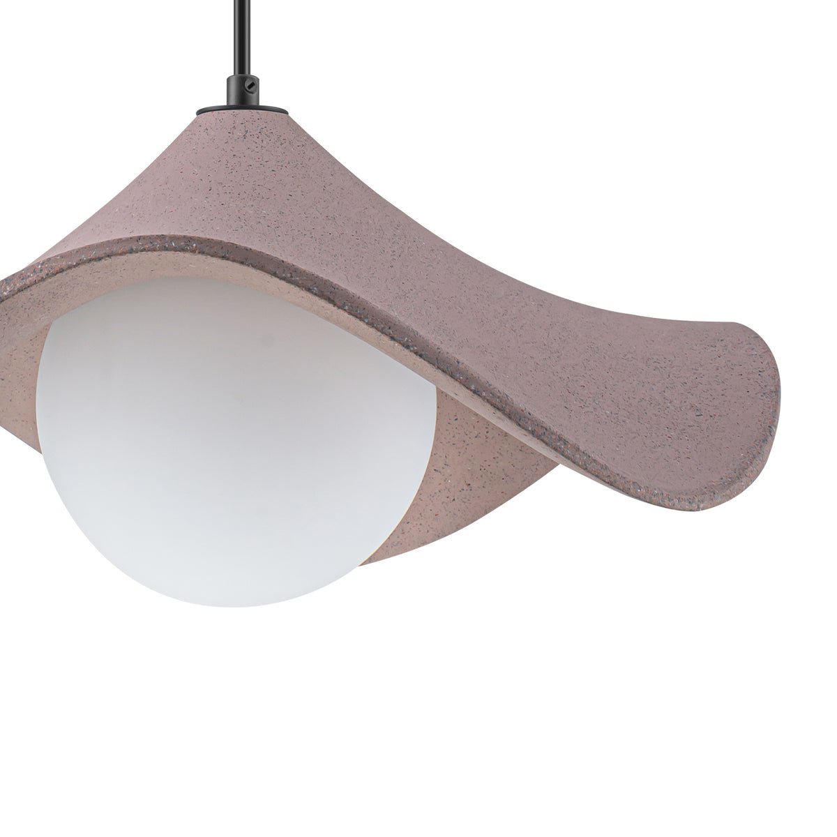 Modern Pink Resin Hat Pendant Light with Opal Glass Globe Adjustable - product image 5 | Zenvolit