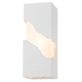 1-Light Modern Split Block Wall Sconce, White Plaster & Acrylic - product image 1 | Zenvolit