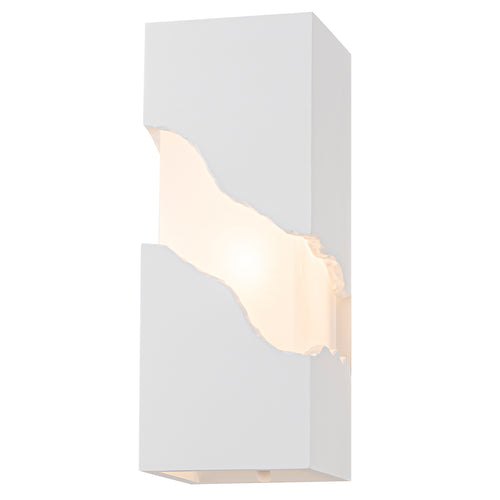 1-Light Modern Split Block Wall Sconce, White Plaster & Acrylic - product image 1 | Zenvolit