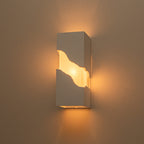 1-Light Modern Split Block Wall Sconce, White Plaster & Acrylic - product image 6 | Zenvolit