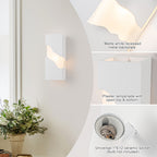 1-Light Modern Split Block Wall Sconce, White Plaster & Acrylic - product image 9 | Zenvolit