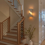 1-Light Modern Split Block Wall Sconce, White Plaster & Acrylic - product image 10 | Zenvolit