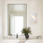 1-Light Modern Split Block Wall Sconce, White Plaster & Acrylic - product image 11 | Zenvolit