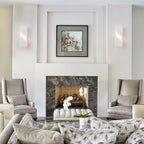 1-Light Modern Split Block Wall Sconce, White Plaster & Acrylic - product image 13 | Zenvolit