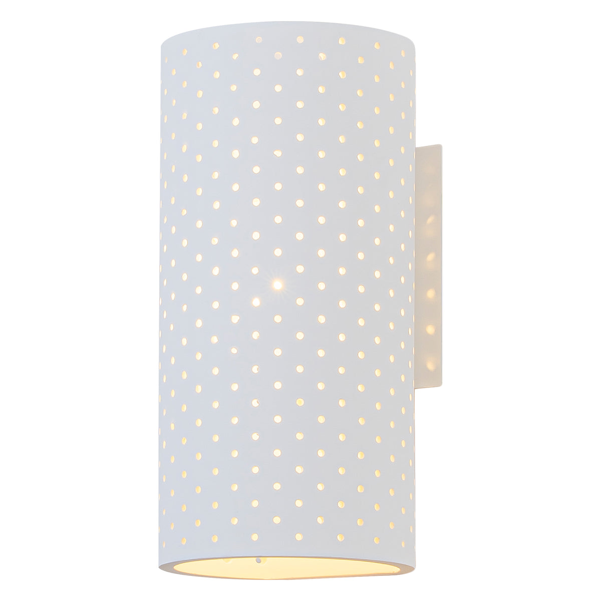Modern White Cylinder Wall Sconce Plaster Shade Bedroom Living Room - product image 3 | Zenvolit