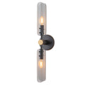Mid-Century Modern Wall Sconce Curved Smoke Glass Matte Black Bedroom - product image 1 | Zenvolit