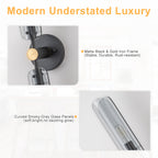 Mid-Century Modern Wall Sconce Curved Smoke Glass Matte Black Bedroom - product image 3 | Zenvolit